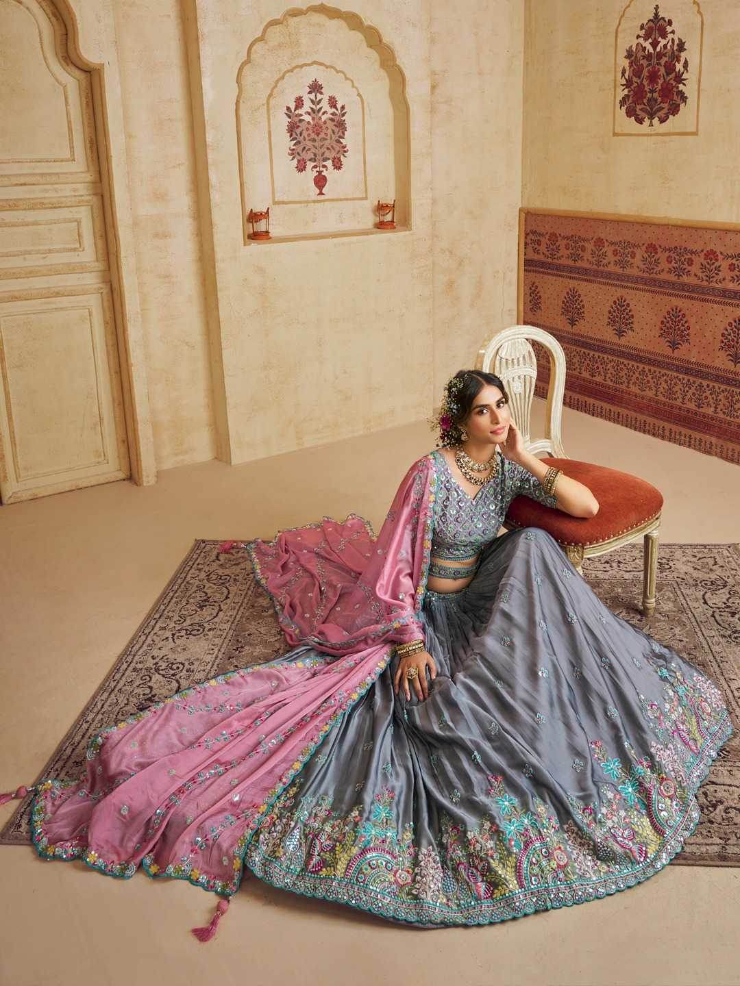 Silk Embroidered Lehenga Choli - MYLUXURY LANE ENTERPRISE